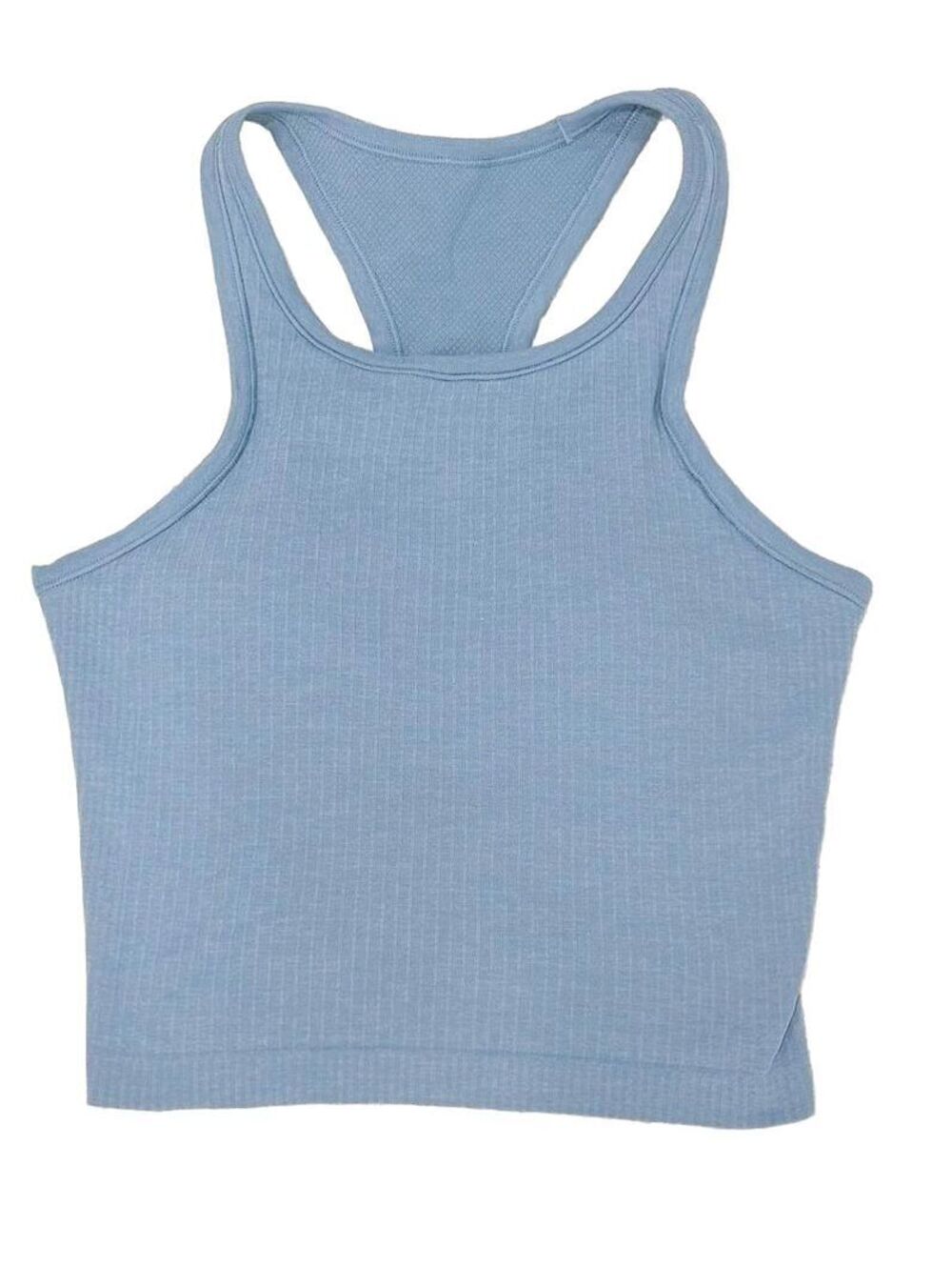Lululemon Ebb to Street Scoop Neck Cropped Tank Top Built In Bra‎ Blue Size 6